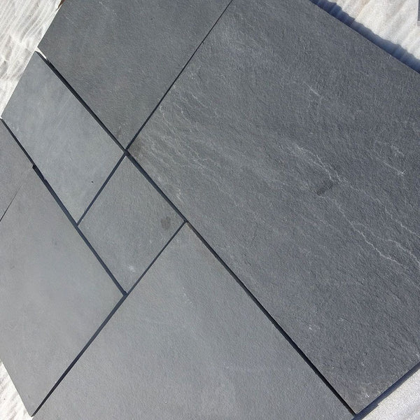 Kadapa Black Indian Limestone Paving Slabs – Riven – Sawn Edge – Patio ...